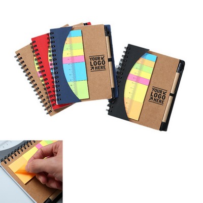 Spiral Notebook with Sticky Notes