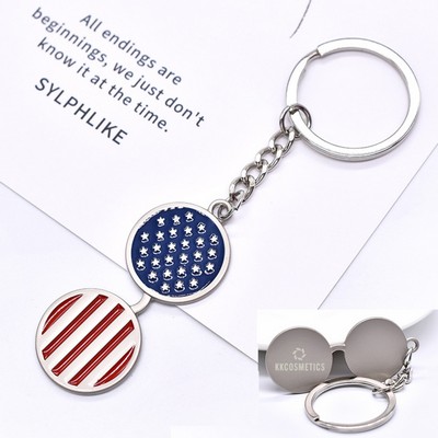 USA Flag Glasses Key Chain