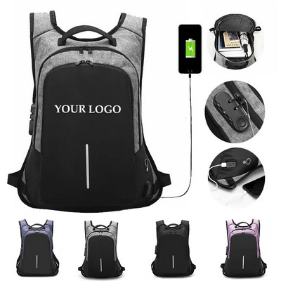 Anti Theft College Student Backpack with USB Port