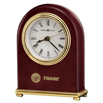 Gloss Rosewood Arch Clock w/ Brass Feet
