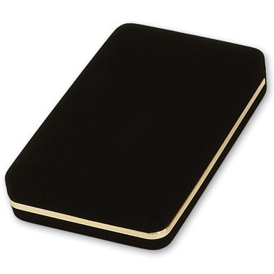 Arthur Velour Metal Necklace Box w/Gold Trim