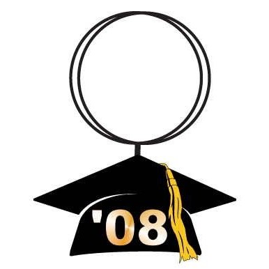 Graduation Cap Keychain w/Mirrored Back (4 Square Inch)