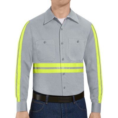 Red Kap® Long Sleeve Enhanced Visibility Cotton Work Shirt