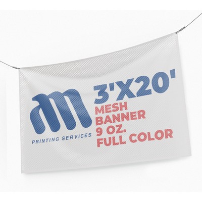 Mesh Banner 3'x20' 9 Oz. Full Color