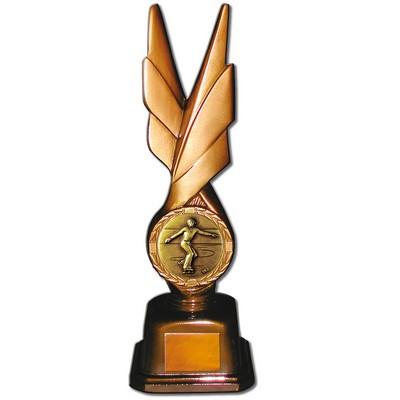 Stock Phoenix 12" Trophy with 2" Figure Skating Male Coin and Engraving Plate