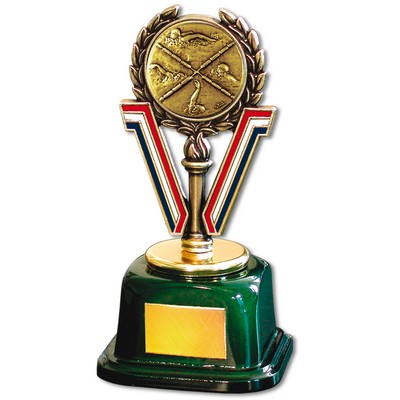 Stock 7" Trophy with 2" Swimming Female and Engraving Plate