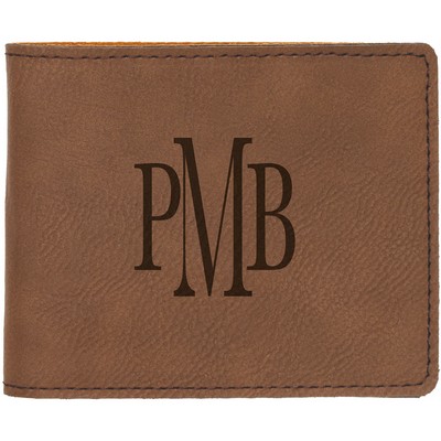 Leatherette Slim-Line Wallet - Dark Brown
