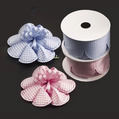 Checker Flower Petal Pull Bow Ribbon