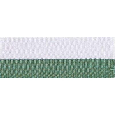 7/8" Green/White Neck Ribbon with Snap Clip
