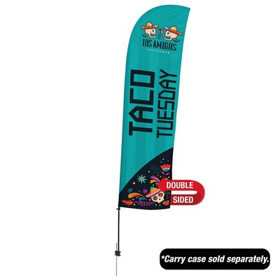 15' Value Blade Sail Sign Flag Kit Double-Sided Spike Base