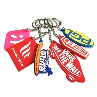 Custom Shape PVC Keychain Key Tag 2D Design