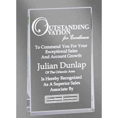 6" Crystal Rectangle Wedge Award