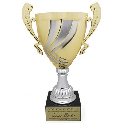 14 ¼" Italian Silver & Gold Swirl Trophy Cup