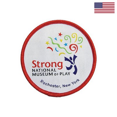 Woven Sticker (Stick-On) Up To 14 Sq. In. w/ Merrowed Edge