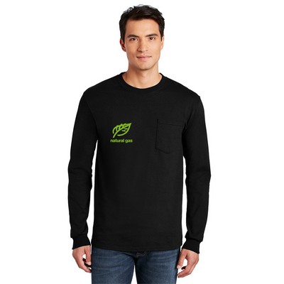 Gildan® - Ultra Cotton® 100% Cotton Long Sleeve T-Shirt with Pocket