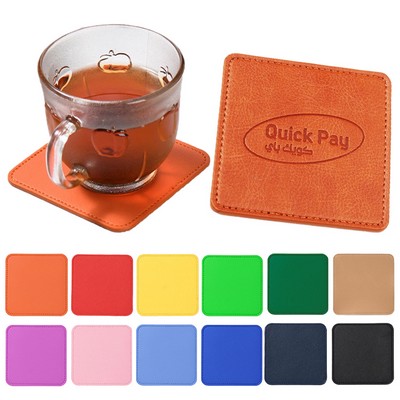 PU Leather Square Coaster