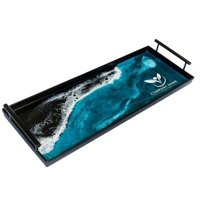 Black Metal Rectangle Tray - Ocean Vibes
