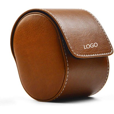 Premium Leather Travel Case, Single Jewelry Watch Roll,Gift Box with Pillow,Storage Organizer,Divide