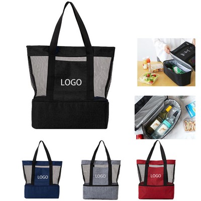 Versatile Beach Tote With Insulated And Wet-Dry Compartments