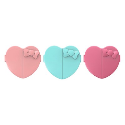 Heart shape 3 folded mirror with led light