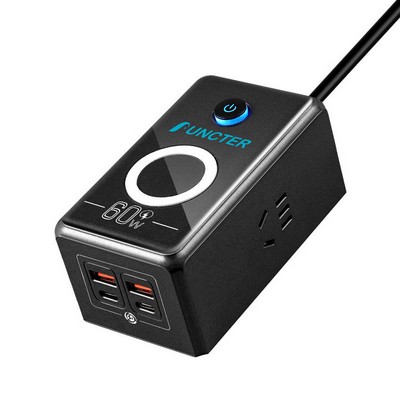 Adapters W/2 USB Ports & 2 Type C Ports 30W Wireless Charging