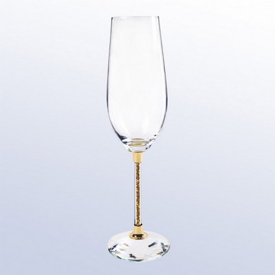 Gold Wedding Champagne Flute Pair Drinking Glass