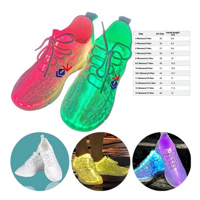 Fiber Optic LED Shoes Light Up Sneakers for Adult USB Charging Flashing Luminous Trainers Shoes