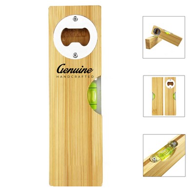 Bamboo Spirit Level with Bottle Opener