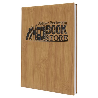 7" x 9.75" Bamboo Leatherette Journal with Lined Notepad