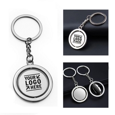 Round Rotating Alloy Keychain