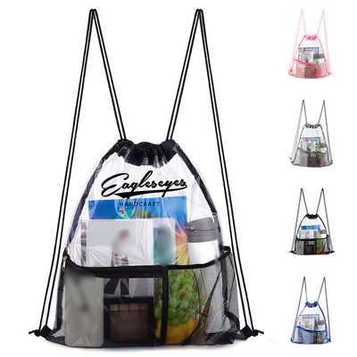 Clear PVC Drawstring Backpack