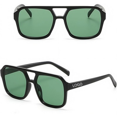 Square Aviator Sunglasses Women Men Vintage Rectangle