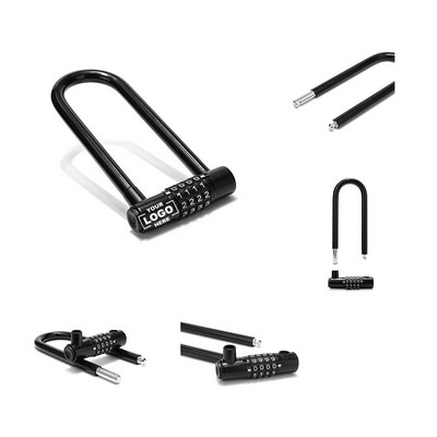 Heavy Duty U-Lock Bicycle Lock with Cable for Mountain & Road Bikes