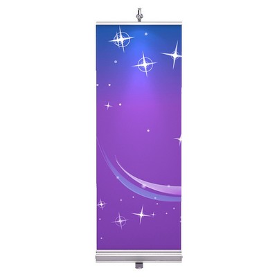 BannerStand 1 - Silver Banner Stand w/Single Sided Graphic & Hardware (24"x71")