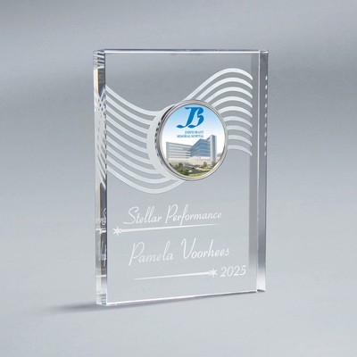 Crystal Tablet with Digi-Color Logo Medallion (5"x7"1")
