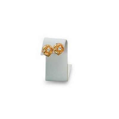 White Leatherette Short Earring Stand