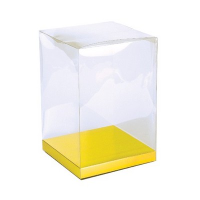 Clear Box w/Gold Bottom (8" x 8" x 12")