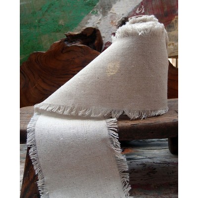 Natural Linen Ribbon w/Fringe Edge
