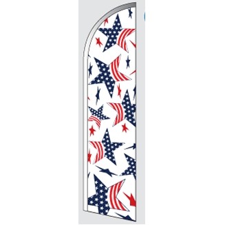 12' Poly-Knit Stock Feather Flag (Stars w/American Flag Inside)