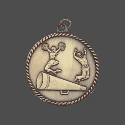 2" Bronze Cheer High Relief Medal