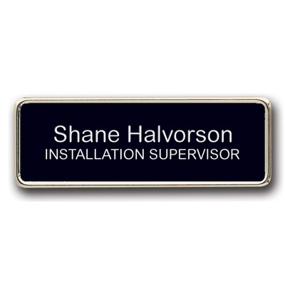Metal Framed Badge (1"X3") (Engraved Personalization Only, No Logo)