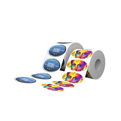 2" x 6" - Full Color Roll Labels - White BOPP - Ovals