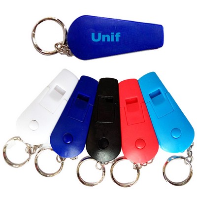 LED Flashlight Whistle Keychain