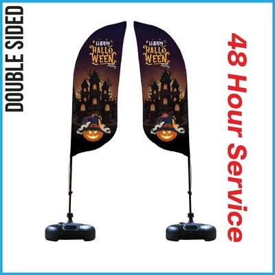 Feather Flag 7' Premium Double-Sided With Water Base & Carry Bag (X-Small) - Made in the USA