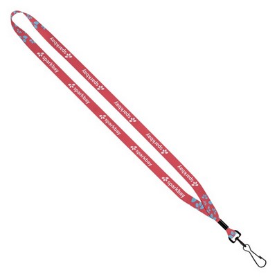 1/2" Dye-Sublimated Lanyard with Metal Crimp and Swivel Snap Hook