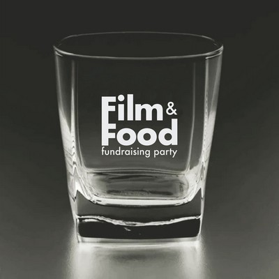 Deep Etched or Laser Engraved Acopa Cube 10 oz. Rocks / Old Fashioned Glass
