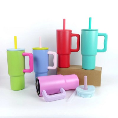 Simple Modern Tumbler with Handle and Silicone Straw Lid 24oz