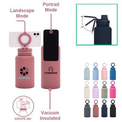 22 Oz Stainless Steel Vacuum Insulated Water Bottle W/Magnetic Cap