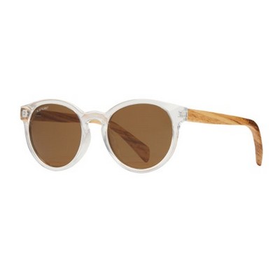 Andiz Eco-Sustainable Polarized Sunglasses w/Clear & Zebra Wood Frame