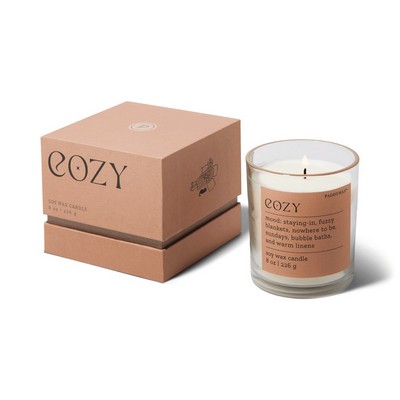 Mood 8 Oz Cozy Boxed Clear Glass With Taupe Rim In Taupe Rigid Box - Cashm